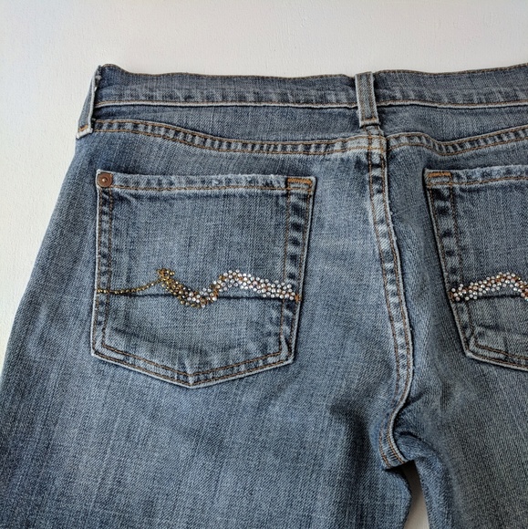 7FAM | Crop Bootcut with Decorative Rhinestones 28 - Picture 6 of 8